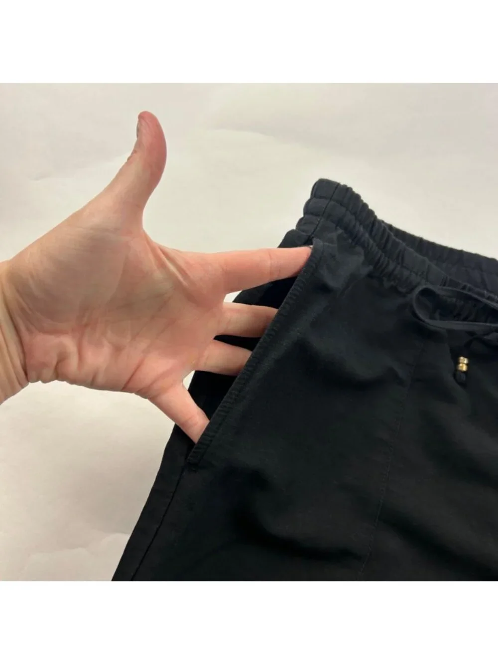 H&M Black Linen Blend Relaxed Jogger Pant M